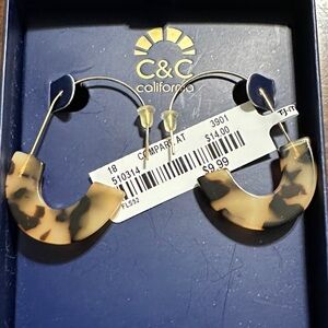 C&C California Tortoise Shell Hoop Earrings